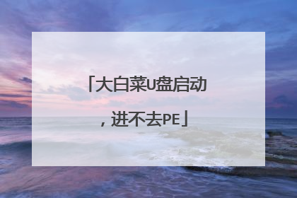 大白菜U盘启动,进不去PE