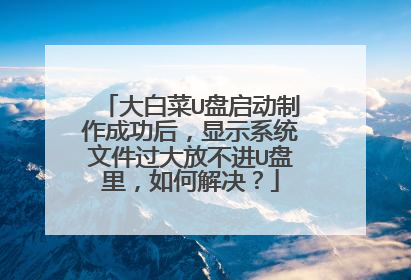 大白菜U盘启动制作成功后，显示系统文件过大放不进U盘里，如何解决？
