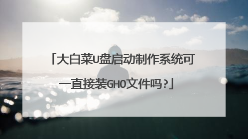 大白菜U盘启动制作系统可一直接装GHO文件吗?