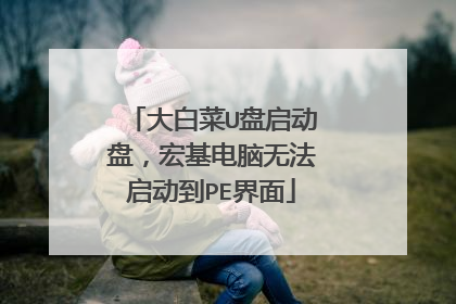大白菜U盘启动盘，宏基电脑无法启动到PE界面