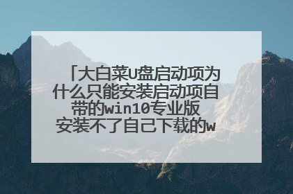 大白菜U盘启动项为什么只能安装启动项自带的win10专业版安装不了自己下载的win10系统?