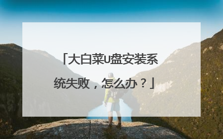 大白菜U盘安装系统失败,怎么办?
