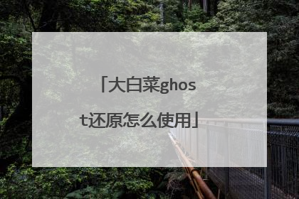 大白菜ghost还原怎么使用