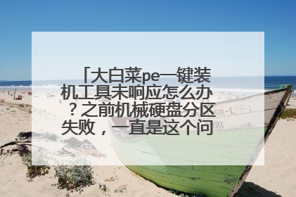 大白菜pe一键装机工具未响应怎么办？之前机械硬盘分区失败，一直是这个问题！重启也是这样