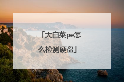 大白菜pe怎么检测硬盘