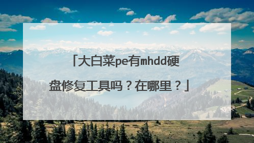 大白菜pe有mhdd硬盘修复工具吗？在哪里？