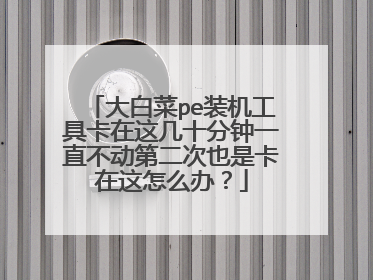 大白菜pe装机工具卡在这几十分钟一直不动第二次也是卡在这怎么办？