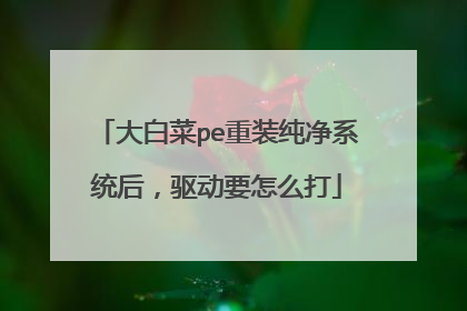 大白菜pe重装纯净系统后，驱动要怎么打