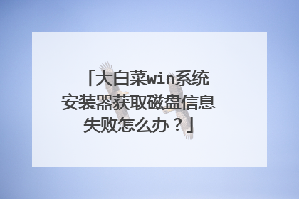 大白菜win系统安装器获取磁盘信息失败怎么办？
