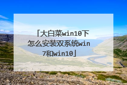 大白菜win10下怎么安装双系统win7和win10
