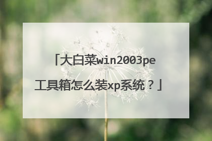 大白菜win2003pe工具箱怎么装xp系统?