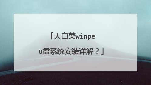 大白菜winpe u盘系统安装详解?