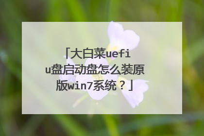 大白菜uefi u盘启动盘怎么装原版win7系统？