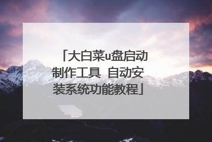 大白菜u盘启动制作工具 自动安装系统功能教程