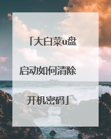 大白菜u盘启动如何清除开机密码