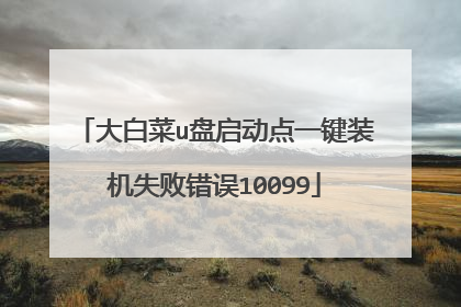 大白菜u盘启动点一键装机失败错误10099
