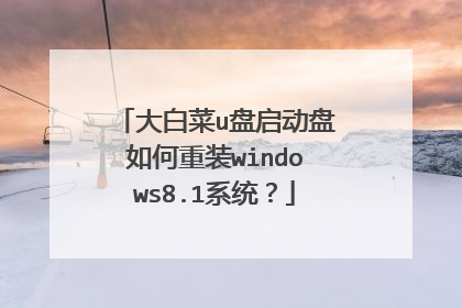 大白菜u盘启动盘如何重装windows8.1系统？