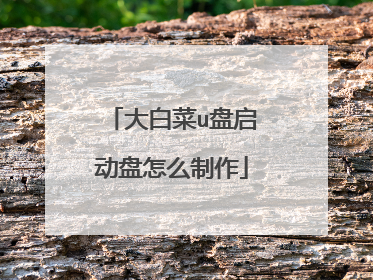 大白菜u盘启动盘怎么制作