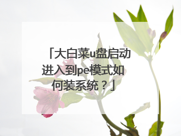 大白菜u盘启动进入到pe模式如何装系统？