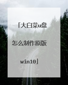 大白菜u盘怎么制作原版win10