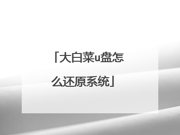 大白菜u盘怎么还原系统