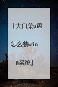 大白菜u盘怎么装win8系统