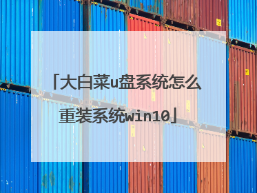 大白菜u盘系统怎么重装系统win10