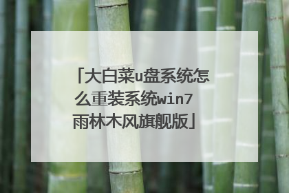 大白菜u盘系统怎么重装系统win7雨林木风旗舰版