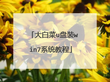 大白菜u盘装win7系统教程
