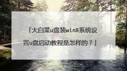 大白菜u盘装win8系统设置u盘启动教程是怎样的?