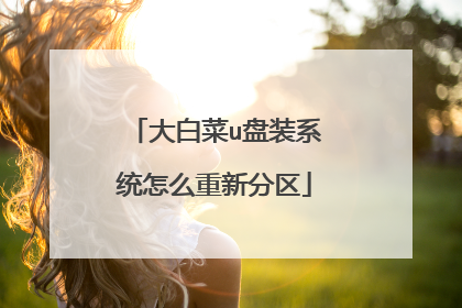 大白菜u盘装系统怎么重新分区