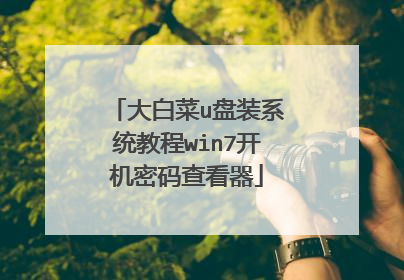 大白菜u盘装系统教程win7开机密码查看器