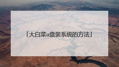 大白菜u盘装系统的方法