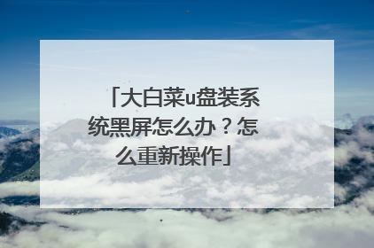 大白菜u盘装系统黑屏怎么办?怎么重新操作