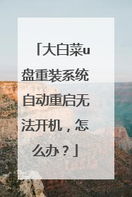 大白菜u盘重装系统自动重启无法开机，怎么办？
