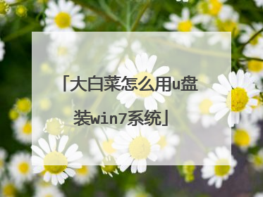 大白菜怎么用u盘装win7系统