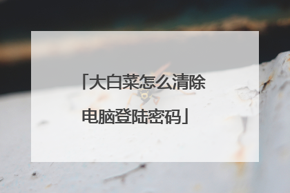 大白菜怎么清除电脑登陆密码