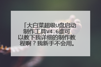 大白菜超级U盘启动制作工具V4.6谁可以教下我详细的制作教程啊?我新手不会用。先谢谢了!