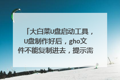 大白菜U盘启动工具,U盘制作好后,gho文件不能复制进去,提示需要格式化U盘,格式化之后就不能模拟