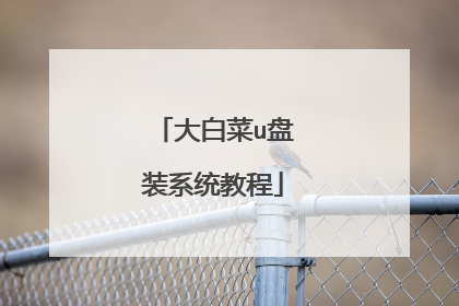 大白菜u盘装系统教程