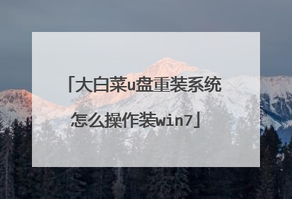 大白菜u盘重装系统怎么操作装win7