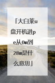 大白莱u盘开机进pe从0m到28m是什么意思