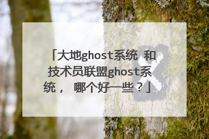 大地ghost系统 和 技术员联盟ghost系统, 哪个好一些?