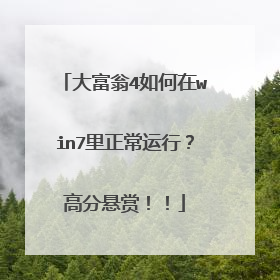 大富翁4如何在win7里正常运行?高分悬赏!!