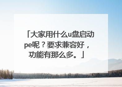 大家用什么u盘启动pe呢?要求兼容好,功能有那么多。
