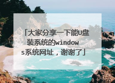 大家分享一下能U盘装系统的windows系统网址,谢谢了