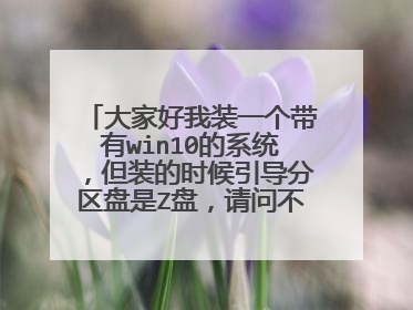 大家好我装一个带有win10的系统，但装的时候引导分区盘是Z盘，请问不会把D盘或E盘的文件丢失吧？