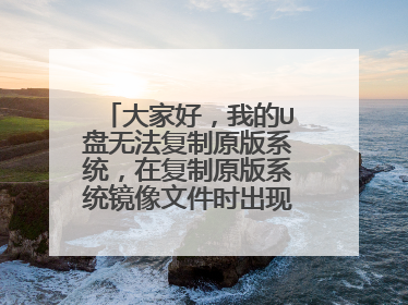 大家好,我的U盘无法复制原版系统,在复制原版系统镜像文件时出现提示被复制的文件对目标驱动器来说太大