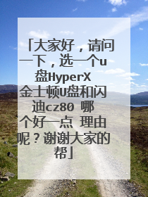 大家好,请问一下,选一个u盘HyperX金士顿U盘和闪迪cz80 哪个好一点 理由呢?谢谢大家的帮