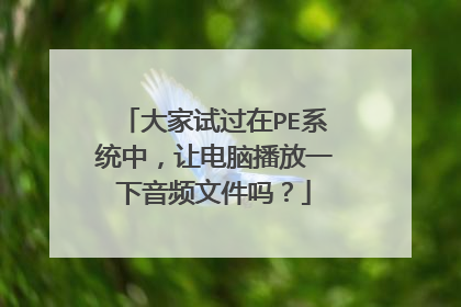 大家试过在PE系统中,让电脑播放一下音频文件吗?